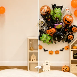 Mini Halloween Foil Balloons – Bat, Pumpkin and Skull Party Decorations