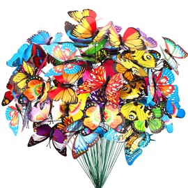 Teenitor - 60 piezas de decoración de jardín de mariposas, PVC de 11.2 pulgadas, impermeable, diseño de mariposa, decoración de jardín, decoración de patio, decoración de jardín al aire última