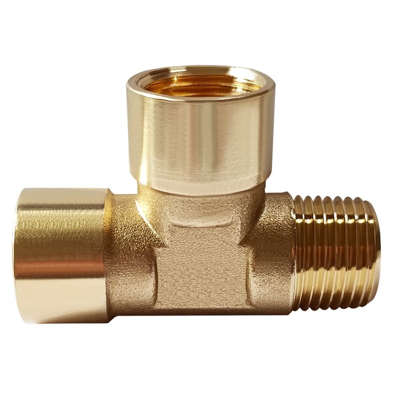 Uenede 2PCS Brass Tee Pipe Fitting 1/2" NPT Female x