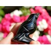 Natural Obsidian Crow Raven Hand Carved Healing Reiki Specimen Decoration