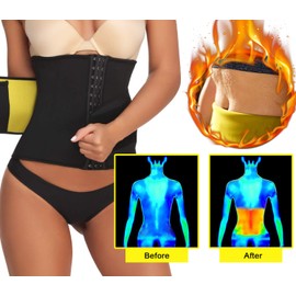 SEXYWG Slimming Belt Women's Sweat Waist Trimmer Abdominal Trainer Sweat Belt Neoprene Belly Training Device Waist Belt, black