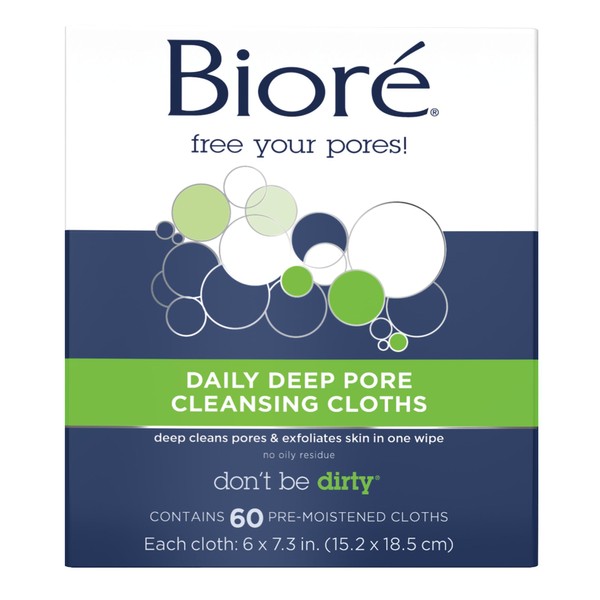 Bior Bior Daily Make Up Removing Cloths, Facial Cleansing Wipes