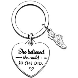 TTOVEN Runner Keyring Inspirational Runner Gifts For Women Marathon Runner Presents Cross Country Running Keyring Christmas Inspirational Gifts for Running Sport Lovers Coach