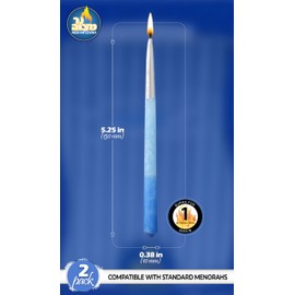 Ner Mitzvah Hanukkah Candles, Ombre Blue and Silver Dripless Chanukah Candle, Premium Quality Wax of 45 Candles for All 8 Nights (Pack of 2)