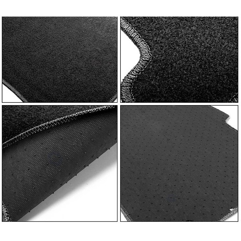 SDeelCase 2 Pcs Front Black Carpet Embroidered Floor Mats For