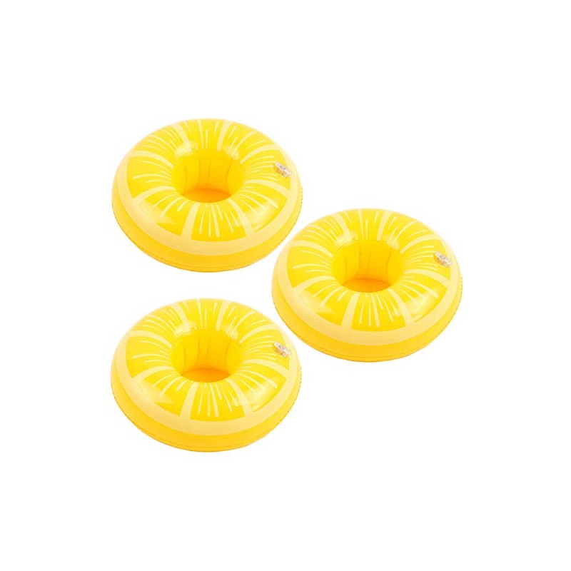 Inflatable Drink Holder 3 Pack Lemon Drink Pool Floats Cup