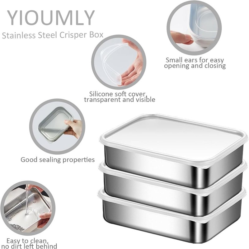 Tuperoymse Stainless Steel Containers Food Storage Bento Box Dishwasher Safe