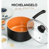 MICHELANGELO Nonstick Sauce Pan With Lid, 3QT Ceramic Saucepan, Copper