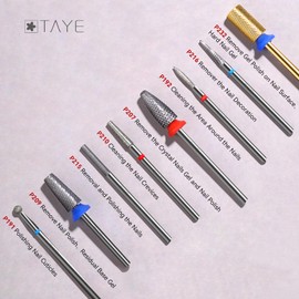 TAYE Nail Drill Bits Set,Professional Electric Nail Drill Bits, Tungsten Carbide Nail Drill Bits,Remove for Hard Gel or Nail Polish,for Salon Home Nail Tools