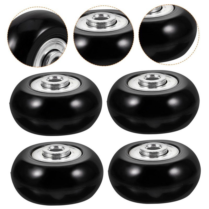 ULTECHNOVO 1set Pu Silent Rubber Replacement Wheels for Suitcases Noise