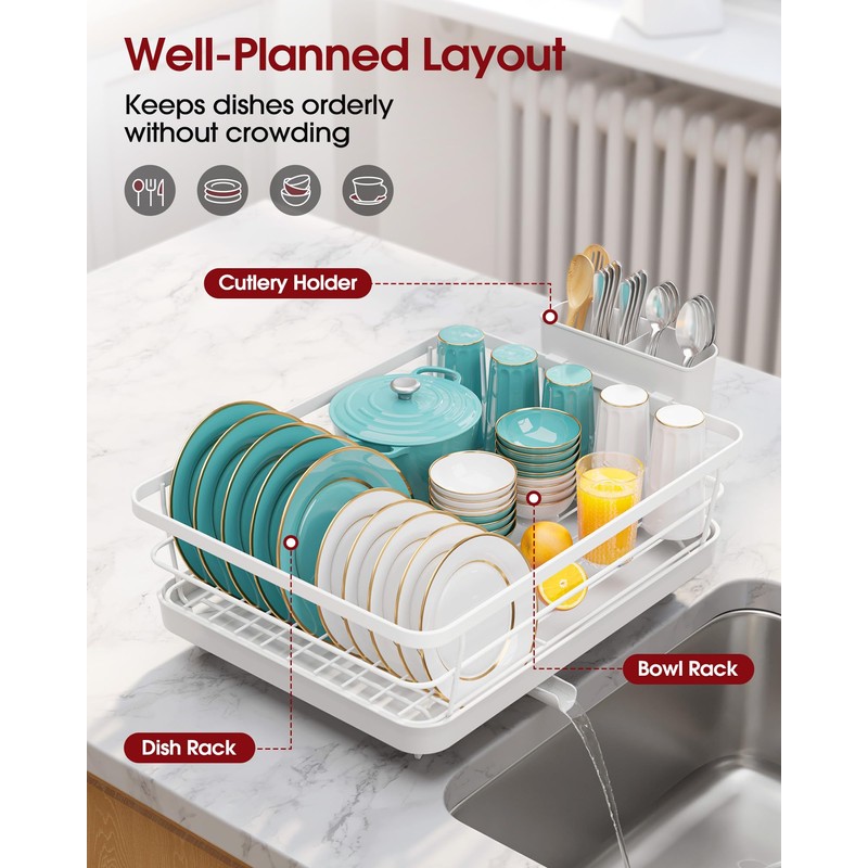 Sakugi Stainless Steel Dish Drying Rack for Kitchen Counter, Sink