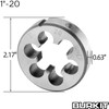 Burkit 1"-20 UNEF Tap and Die Set, 1" x 20