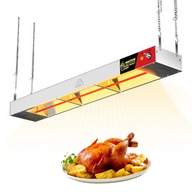 WantJoin Food Heat Lamp - 36 Inch 500W Commercial Heating Lamp for Food Hanging Warming Lamps 500W Stainless Steel Electric Strip Heater with Warm Lights for Service Cafeteria Restaurant Kitchen
