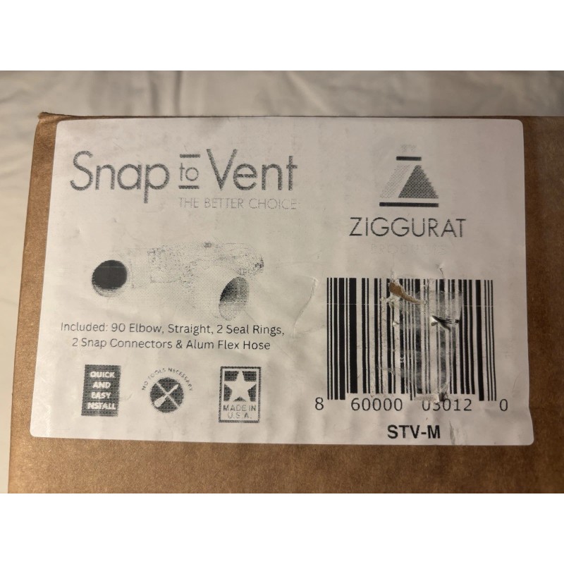 ZIGGURAT STV-M Easy DIY Clothes Dryer 4” Duct Vent Hookup