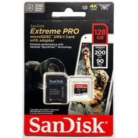 microSDXC 128GB SanDisk SanDisk SDSQXCD-128G-GN6MA Extreme PRO R:200MB/s W: 90MB/s UHS-I U3 V30 4K Ultra HD A2 Compatible with SD Adapter Included