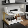 XBurmo Printer Stand with 2 Tier Wood Printer Shelf Desktop
