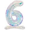 Folat 62951 Palloncino numeri 6 Iridescente 72 cm - Senza