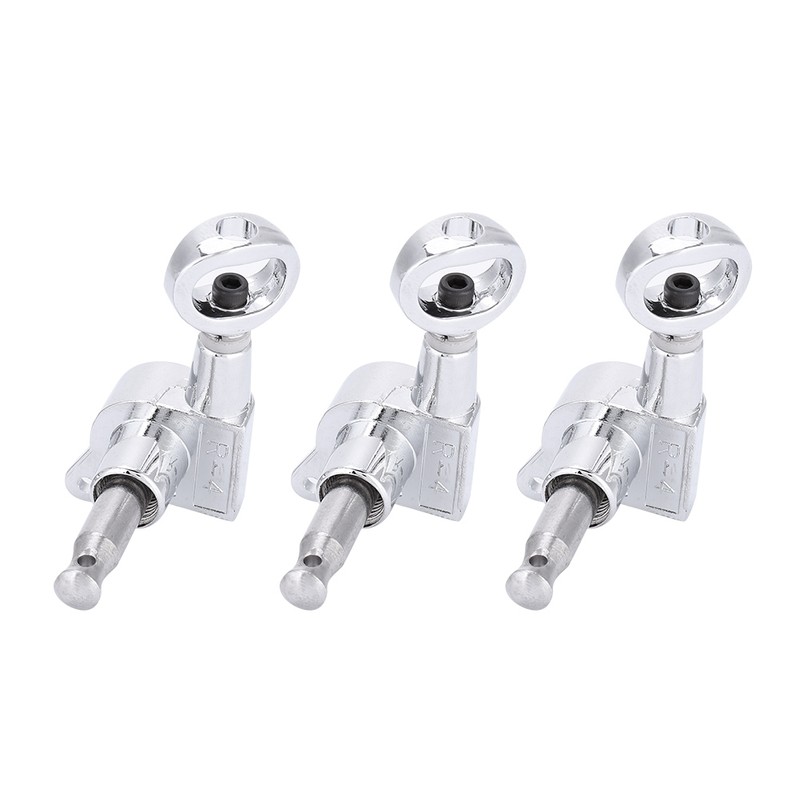Hollow Handle Tuning Pegs Locking Machine Heads for Acoustic Electric Guitar (Silver