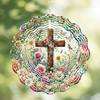 Hanging Wind Spinners Outdoor - Metal Cross Decor 3D Wind