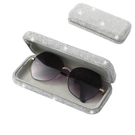 GSRYPC Bling Bling Diamond Eyeglasses Cases for Women Men, Sparkly Rhinestone Portable Protective Case for Sunglasses.