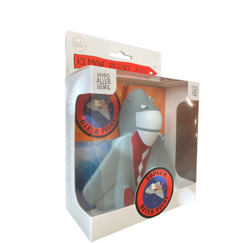 TOPGUM Biter Pilot Airplane Teething Toy 100% Natural Havea Rubber