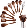 NAYAHOSE Wooden Kitchen Utensils Set with Holder, NAYAHOSE 11 Pcs