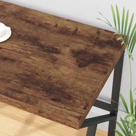 HSH Rustic Brown Desk, Industrial Home Office Computer Desk, Farmhouse Metal and Wood Desk Computer Table, Simple Bedroom Laptop PC Desk for Student Writing Study Gaming Executive Workstation, 55 in