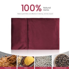 Heating Pad Microwavable with Washable Cover, 8 x 12 Multipurpose Microwave Heating Pad for Neck and Shoulders, Moist Heat Bean Bag Warm Compress for Knee, Muscles, Joints, Wrist, Abdomen (Wine Red)