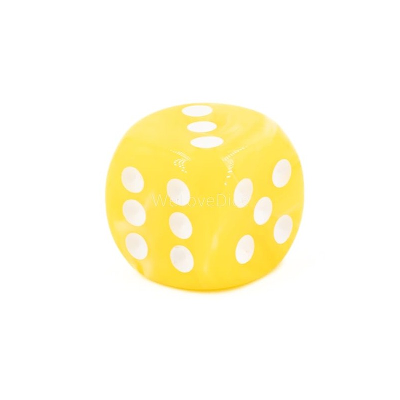 WeLoveBeads W6 Cube (16 mm) in Yellow/White Dots - Made