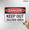 Danger Keep Out Hazard Area Sign 14x10 inch | Aluminum
