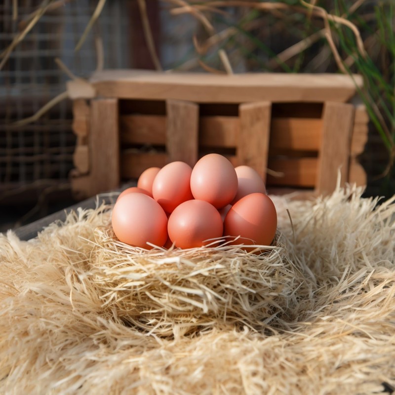 Pack of 5 Easter Eggs, Wooden Brown Fake Emergency Eggs