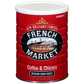 French Market Coffee & Chicory Medium-Dark Roast Ground Coffee, 12oz Can (Pack of 3)