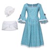GRACEART Colonial Girls Dress Prairie Pioneer Costume 100% Cotton Calico