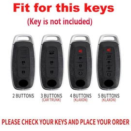 TECART Zinc alloy 3/4/5 Button Key Fob Cover Fit for Nissan Rogue 2025 2024 2023 Pathfinder X-trail Ariya 8 Gen th New Teana Keyless with Keychain Brown