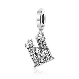 Barcelona Church Dangle Charm Sterling Silver Charm Bead 925 Sterling Silver Beads fit European Charms Bracelet & Necklace, Silver, silver