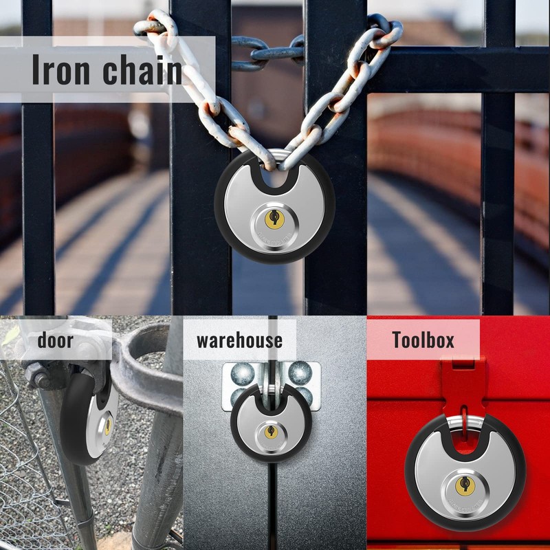 Key Padlock Outdoor, [Waterproof] [Anti Cut] Diyife 70mm Stainless Steel