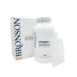 Bronson Japan Vitamin C Pure Crystal, 16.9 oz (454 g), IWAERU Towel Set, 8 Divided Package Case, 1 Measuring Spoon Included