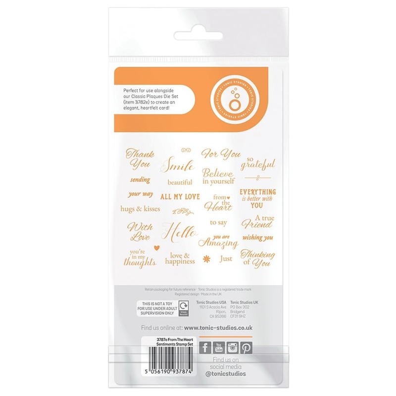 Tonic Studios Stamp Set-from The Heart Sentiments