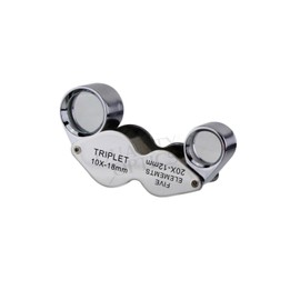 Quality Optics USA Folding Jewelers Loupe Pocket Magnifier (10X 20X Double Jewelers Loupe)