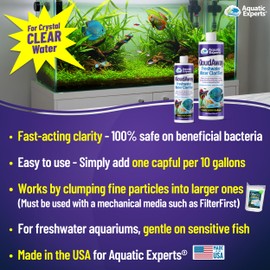 KloudAway Freshwater Aquarium Water Clarifier - Clears Cloudy Water, Water Clarifier for Fish Tank, Made in USA, Aquatic Experts, (500 ml)