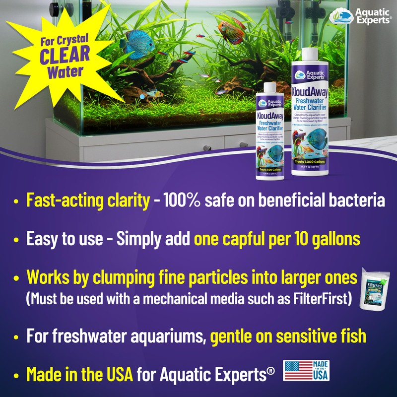 KloudAway Freshwater Aquarium Water Clarifier - Clears Cloudy Water, Water