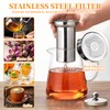 Glass Teapot with Stainless Steel Infuser, Borosilicate Tea Kettle, Clear