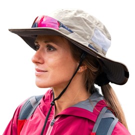 TOP-EX Women’s Wide Brim Sun Hat UPF 50+ UV Protection Summer Hat with Ponytail Hole Foldable Outdoor Cap for Hiking Fishing Beach Gardening (UK, Alpha, M, L, Grey)