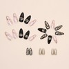 JUSTOTRY Pack of 24 Black Glue-On Nails, Short, Rose Gold