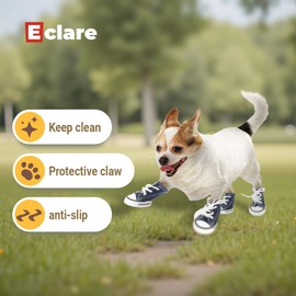 Pet Sports Dog Shoes, Puppy Canvas Sports Shoes, Non Slip Casual Shoes, Outdoor Adventure Non Slip Boots, and Sports hot Road Protection Dog and cat paw Protective Covers, 4PCS (Blue, 3#)