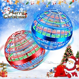 2 Pack Flying Orb Ball Toy Flying Space Orb Magic Flying Ball Toy, 360° Rotating Hover Ball Cool Toy, Flying Spinner Toys Space Boomerang Ball with LED Lights for Kids Adult Christmas Birthday Gift