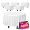 SOL 6pk White Round Table Cloth Disposable 140cm Party Tablecloths