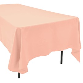AK TRADING CO. 60 x 102-Inch Rectangular Polyester Tablecloth - Made in USA - Wrinkle-Resistant, Flame Retardant, Durable Party Table Cover, Banquet Tablecloth, Wedding Table Cover - Peach