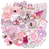 Girl's Pink Aesthetic Stickers - Waterproof Cute Stickers 50 PCS