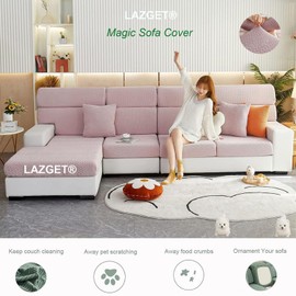 LAZGET Magic Sofa Covers,Sofa Hero Covers,2024 New Wear-Resistant Universal Sofa Covers Washable Stretch Cushion Couch Covers for Sectional Sofa, (Jad White, Large Triple Seat Cover)